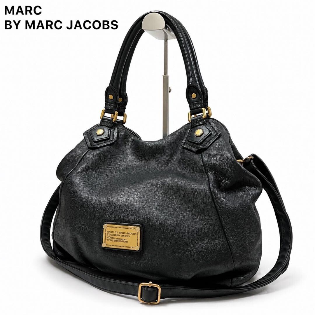 Marc by Marc Jacobs Classic Q Fran Leather Shoulder Bag Y2K Black 2 Way