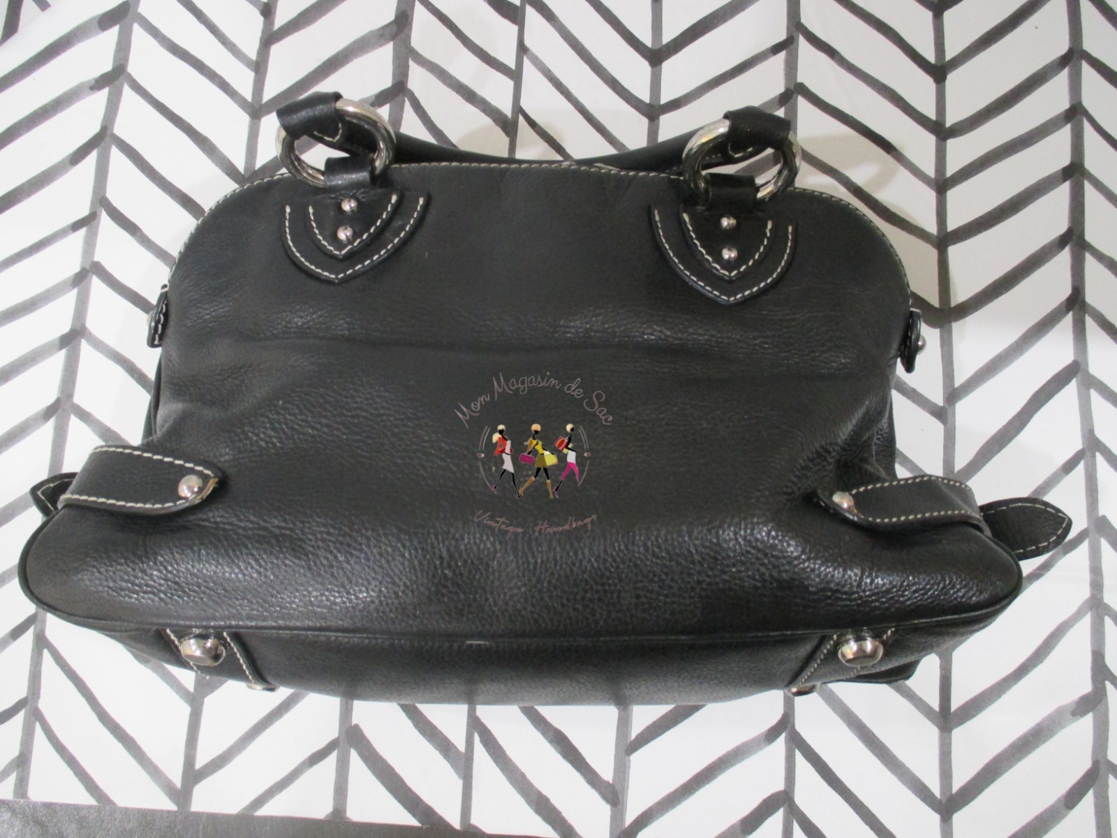 Vintage Marc Jacobs “Elise” Black Leather Satchel Handbag – Made in Italy