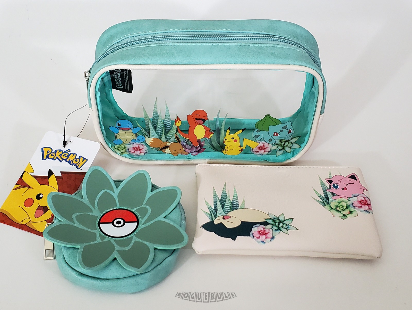 🚦Bioworld Pokemon Succulent Cosmetic Bag Set – Exclusive – New!