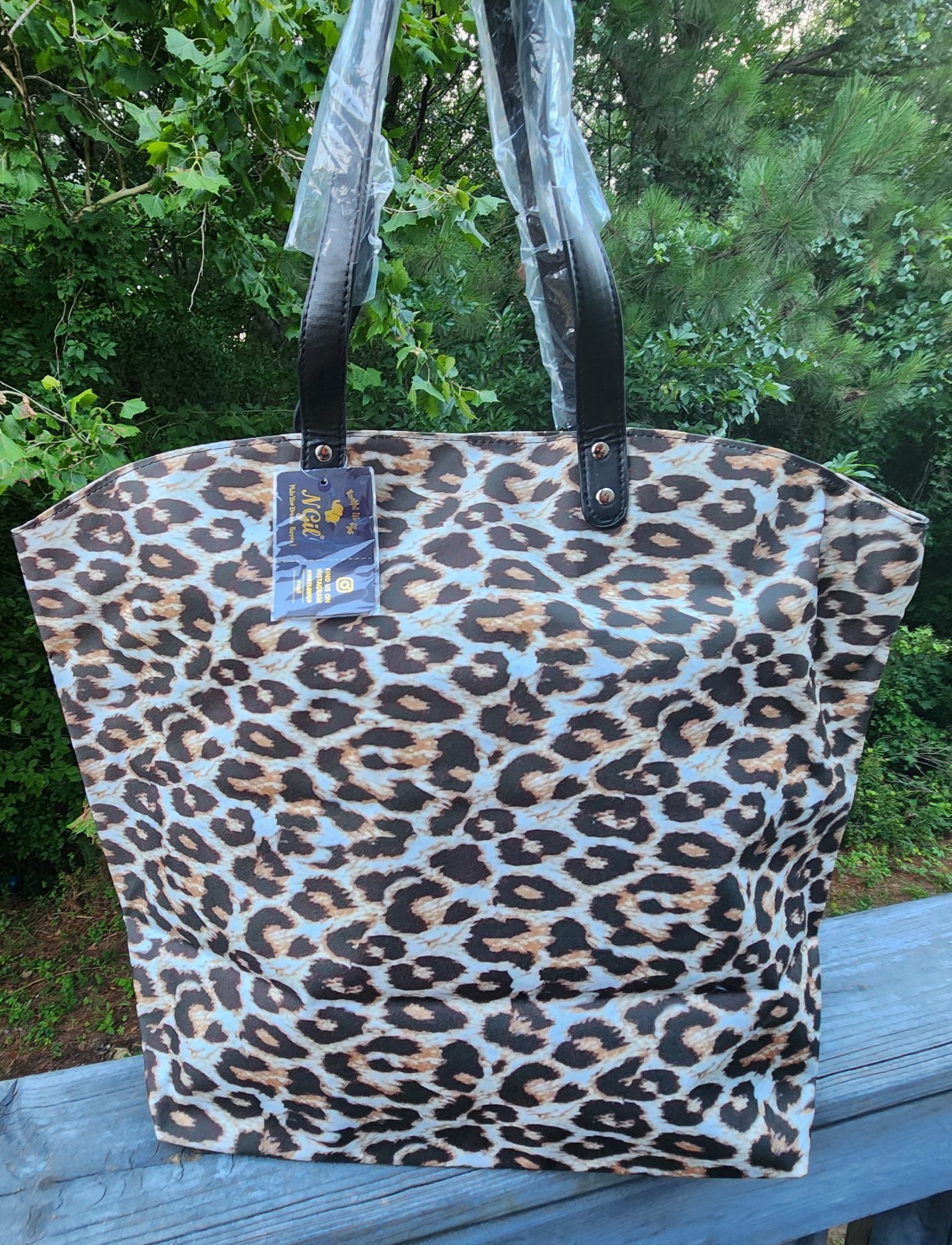 NGIL Large Cheetah Canvas Tote-Monogram Available
