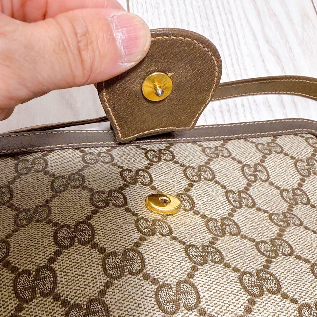 GUCCI PVC Shoulder Bag Sherry Line 20x24x2in,21in strap Good Condition