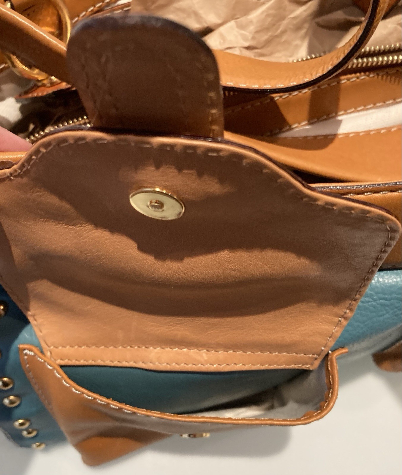 MICHAEL KORS SHOPPER VINTAGE RARE WESTERN BERKLEY LEATHER DBL HANDLE EXCELLENT!