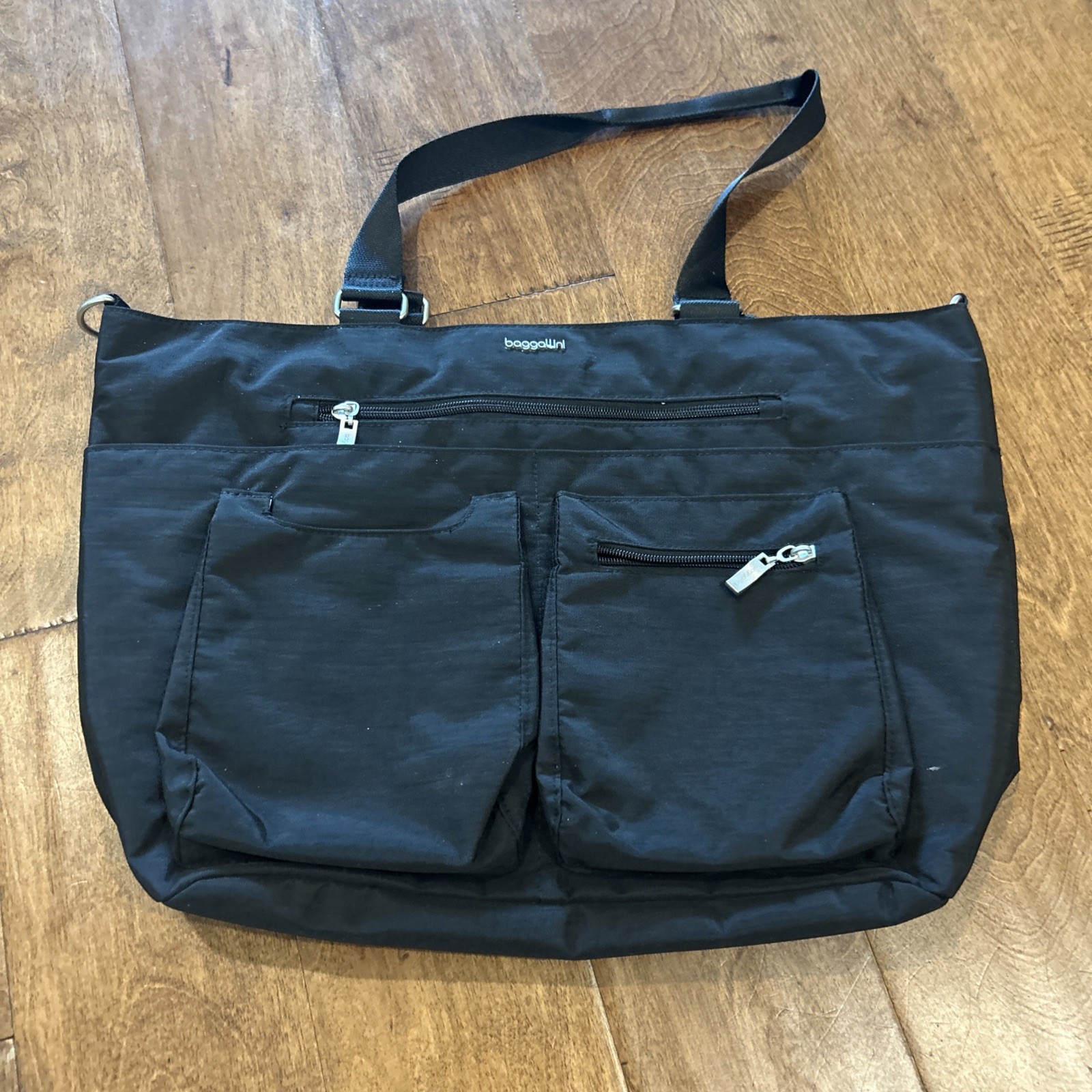 Baggallini Any Day Laptop Tote Bag Lg RFID Black