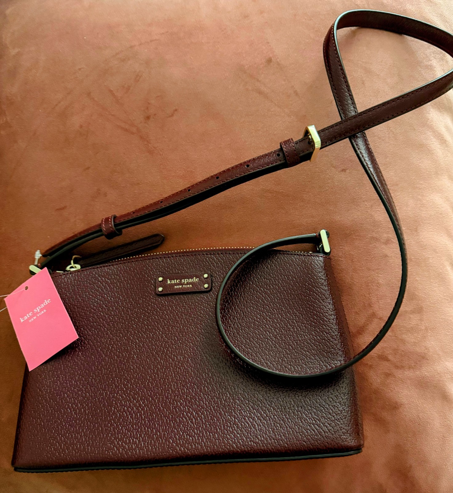NEW w/tags Kate Spade Jeanne Leather Cherry Wood Crossbody Purse Bag
