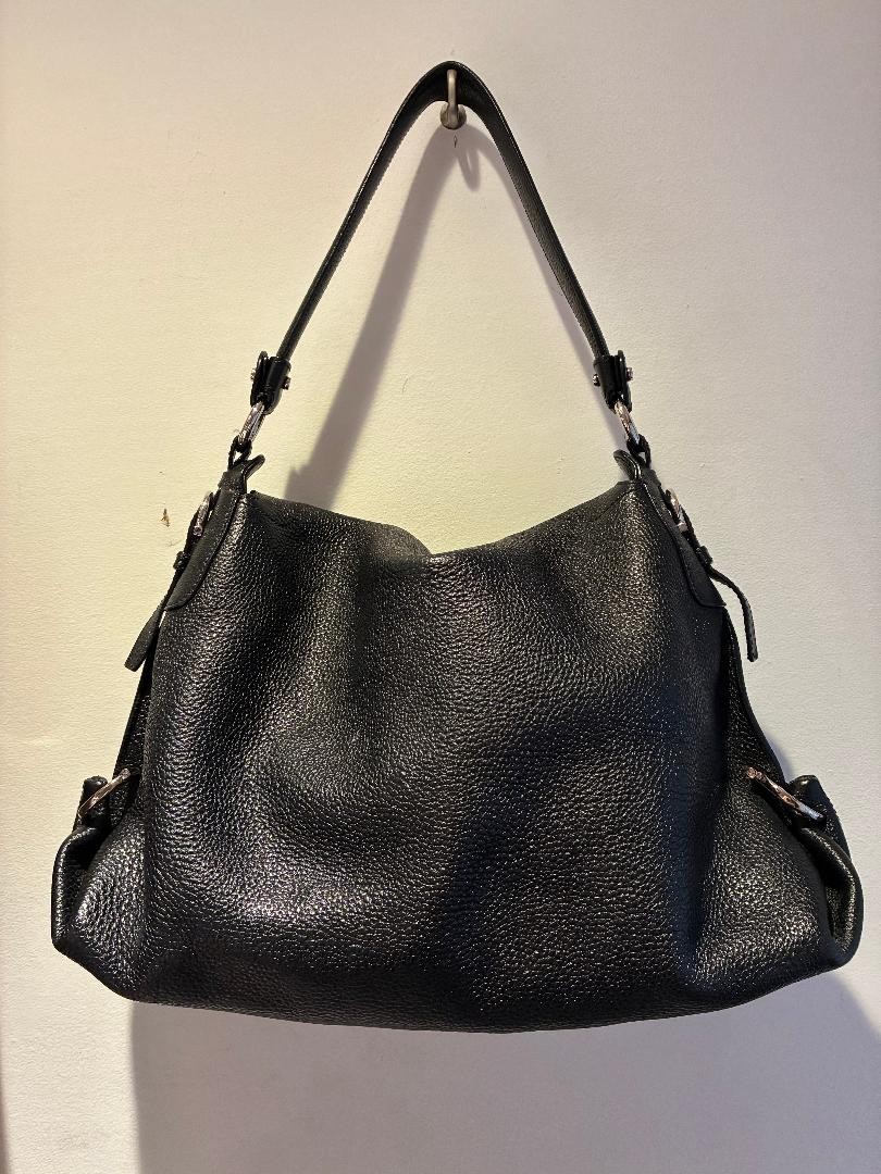 Salvatore Ferragamo Sofia hobo handbag in black pebbled leather