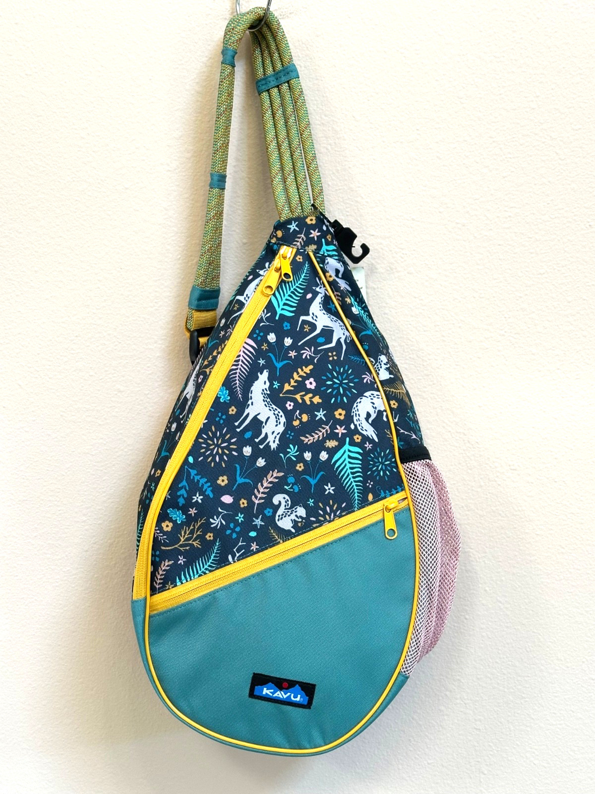 KAVU Paxton Pack Rope Sling Bag ~ Fairy Trail 🦊🌿🐺🌿🐿️