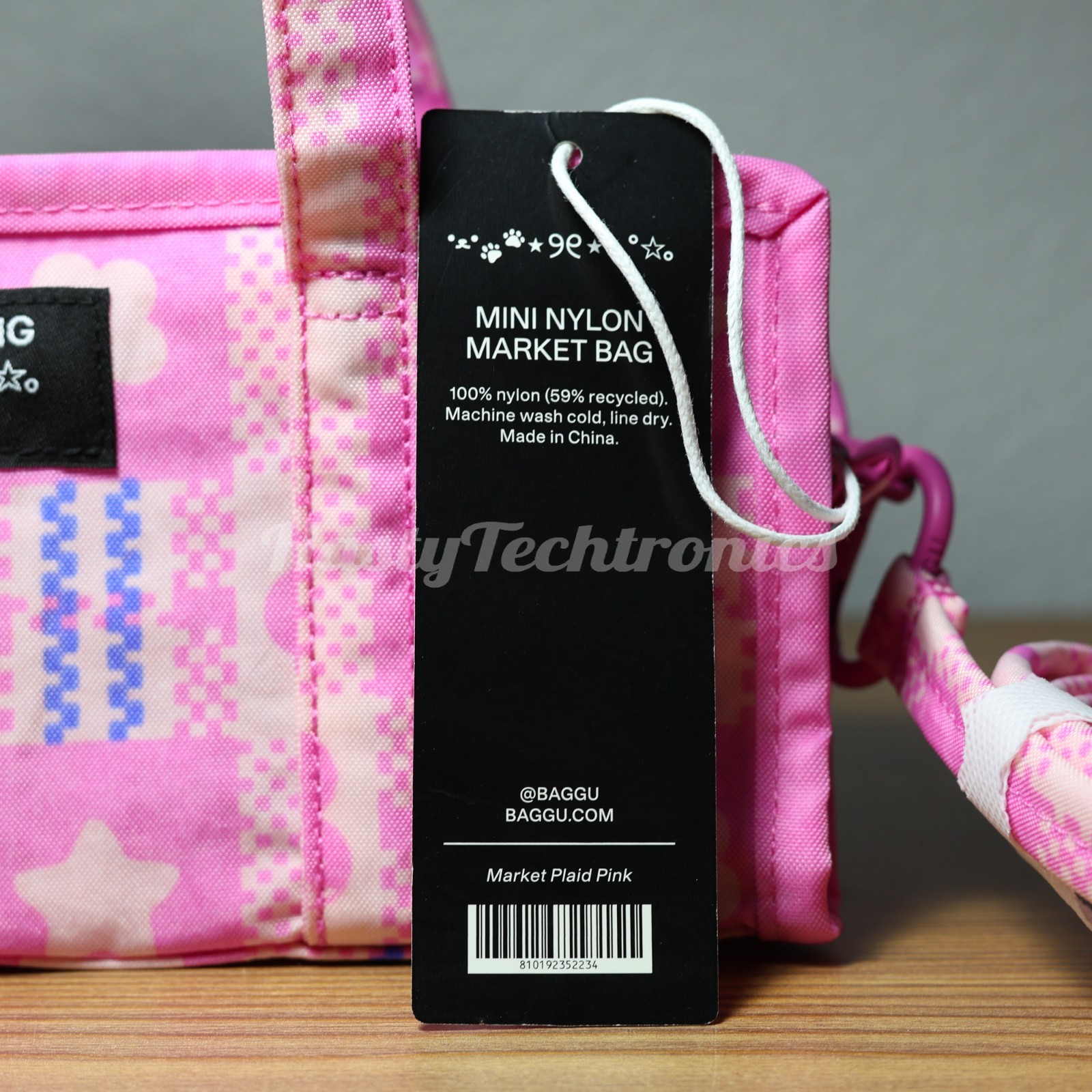 Sandy Liang x BAGGU Mini Nylon Market Bag in Market Plaid Pink – New In-hand!