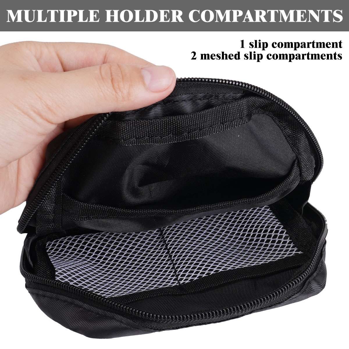 Portable Black Sanitary Napkin Pouch – Period Pad Travel Storage Bag for Womens