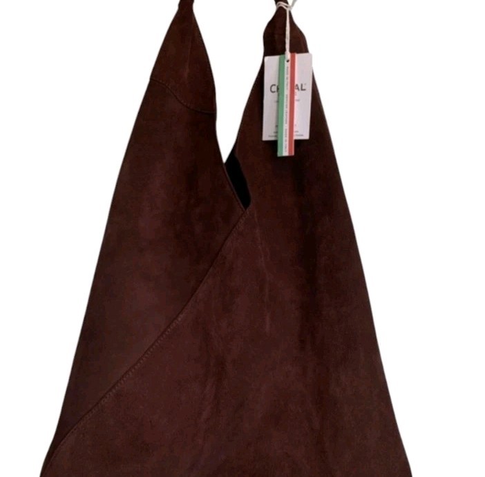 CHEVAL Firenze Wine Suede Leather Hobo Bag w/Pouch Coin Purse Made In Italy