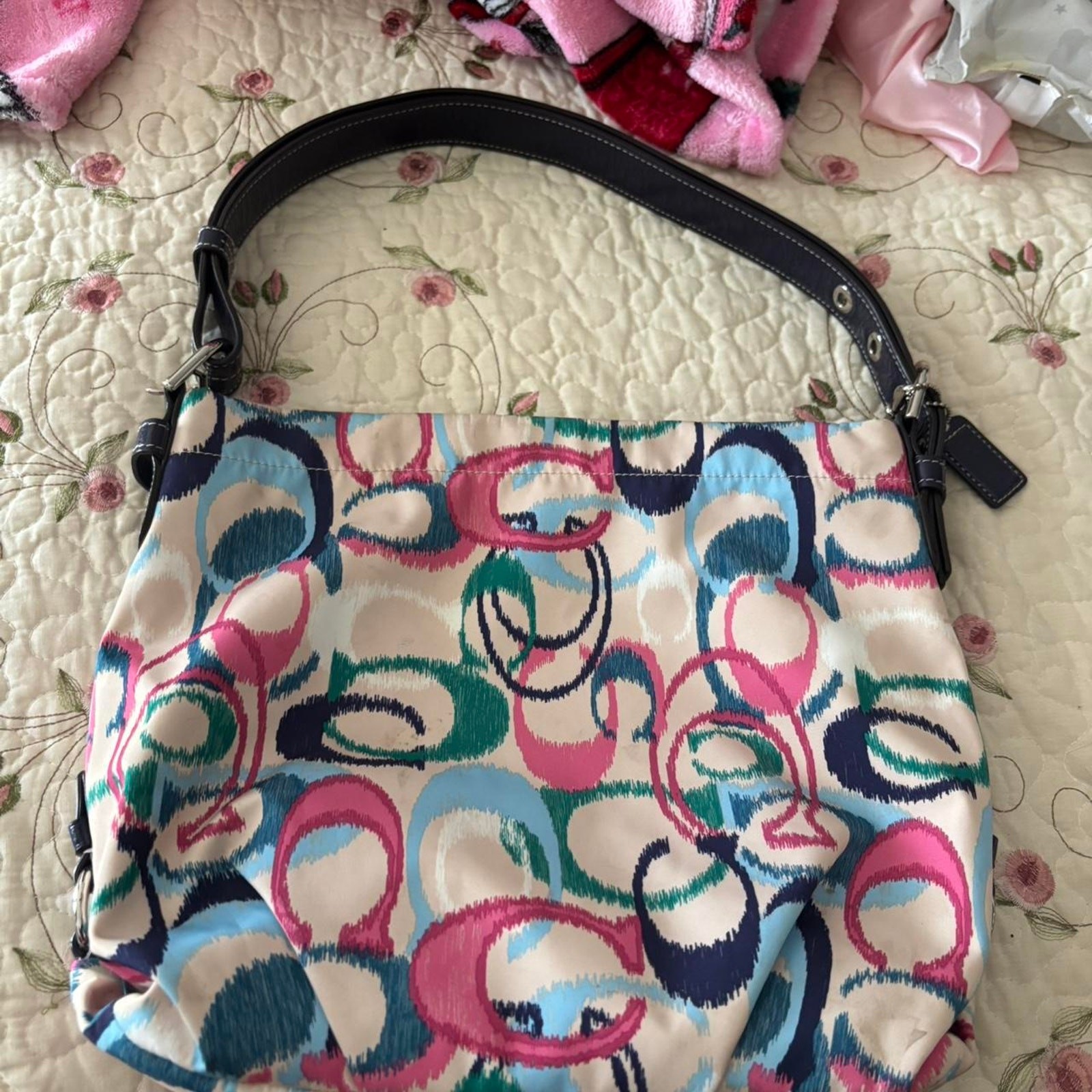 Coach signature ikat print fabric