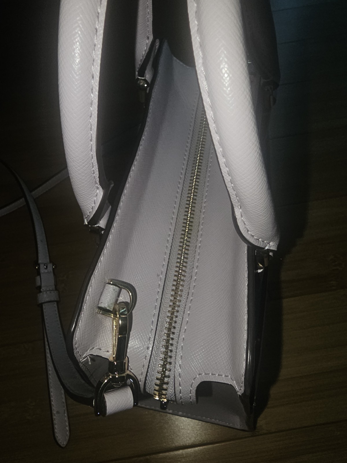 kate spade new york Light Lavender Satchel Top Handle Zip Detachable Strap Gold