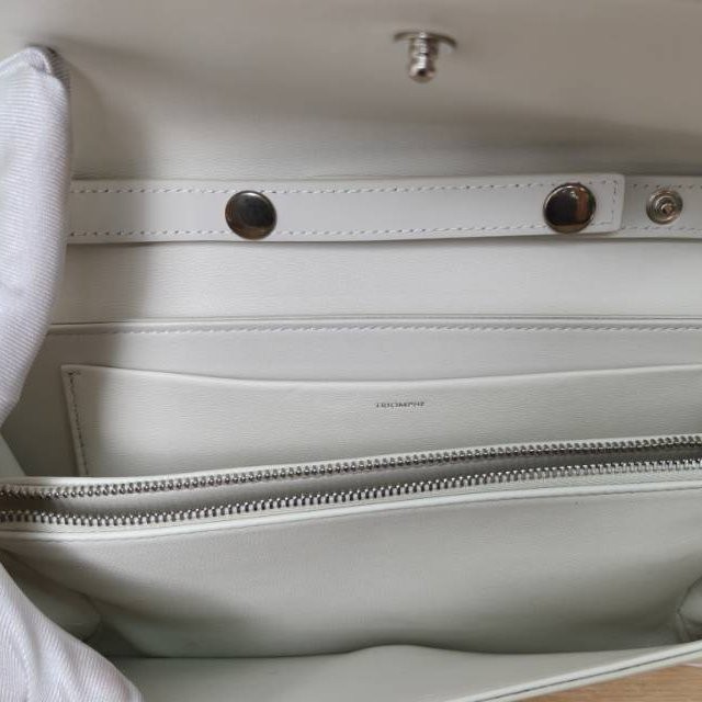 CELINE White Trapeze triomphe Shoulder Bag Crossbody Bag