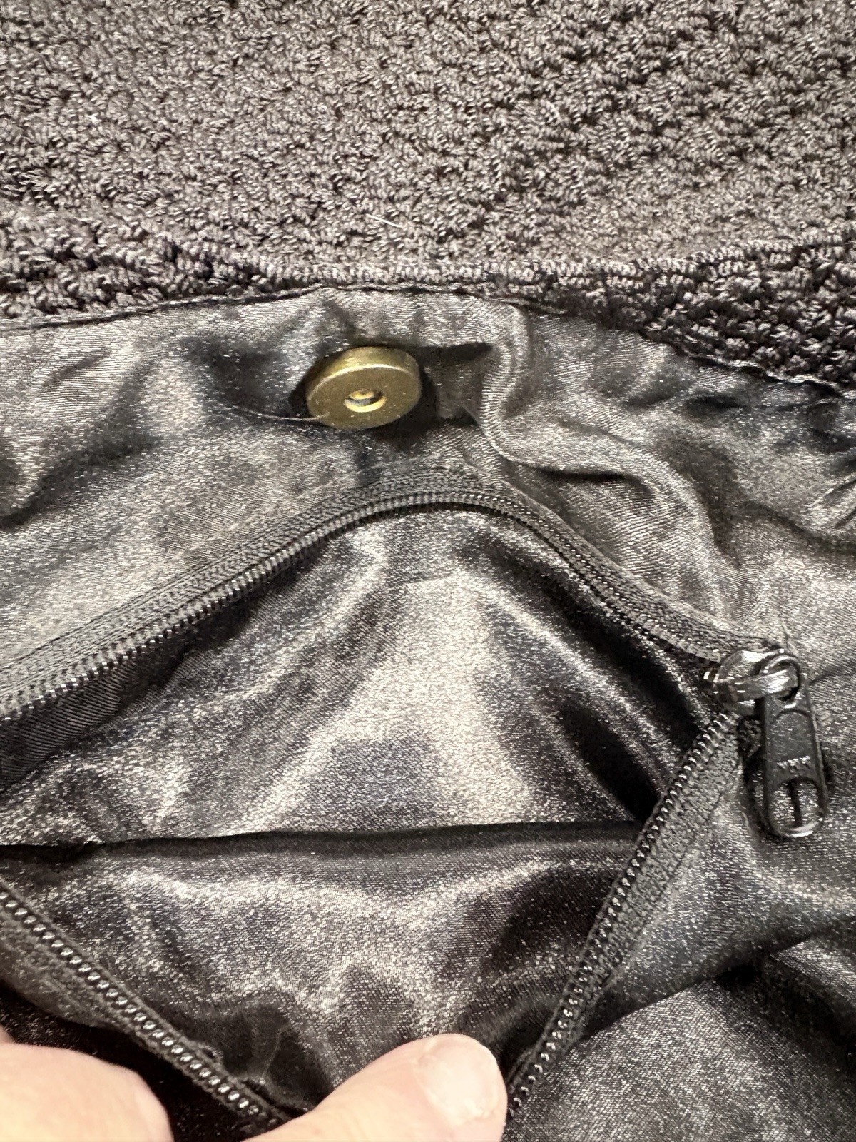 The SAK 120 HOBO BAG VTG Black Hand Crochet Boho Shoulder Purse-EUC