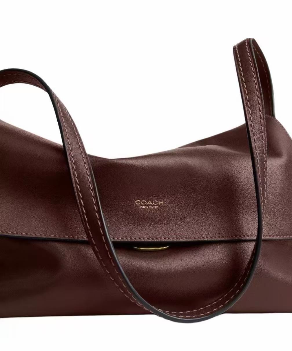 COACH CDS58 Chelsea Shoulder Bag 30 Leather Crossbody Handbag Maple outlet New