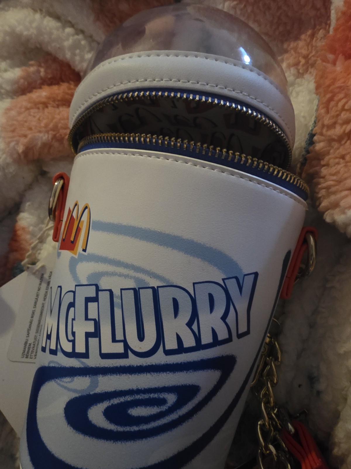 Loungefly McDonald’s McFlurry Cup Small Crossbody Bag Zip White/Blue