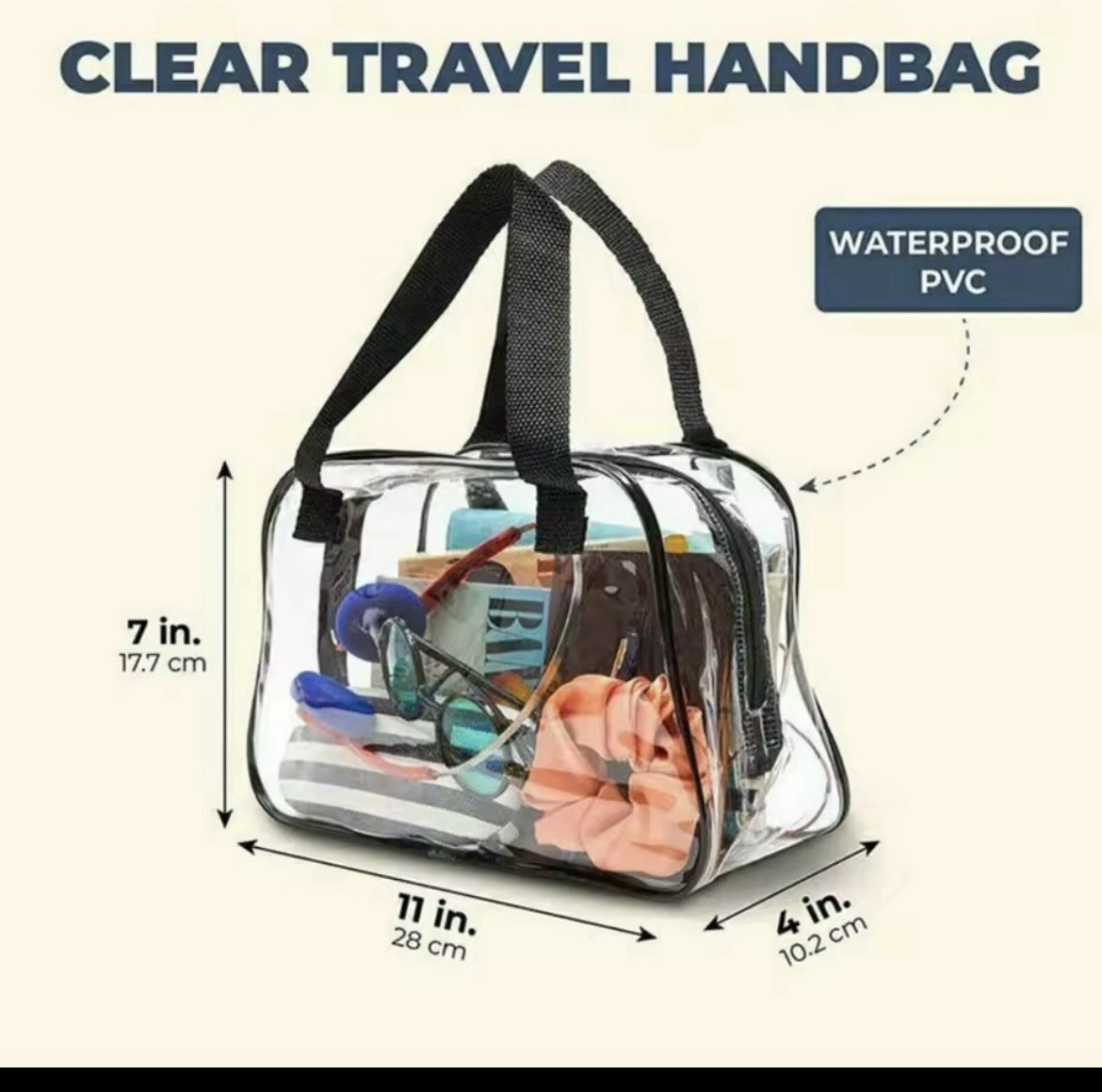 Clear Stadium Approved Tote Bag Transparent Small Handbag for Travel