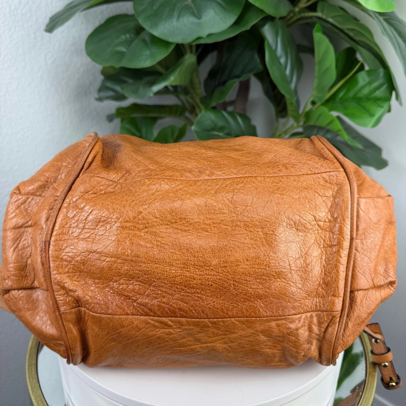 Chloé Ethel Brown Leather Satchel Crossbody Bag Authentic Pre Owned