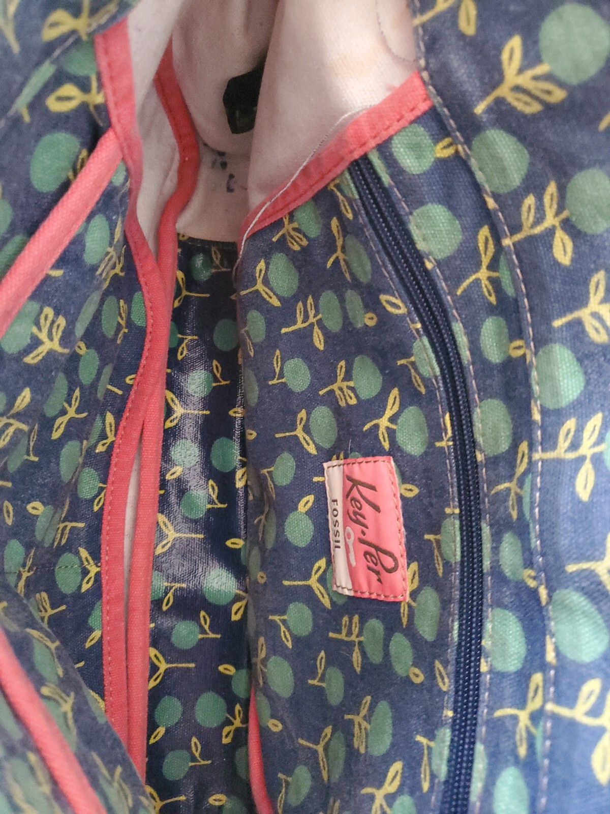 Y2K Fossil Key-Per Coated Canvas Messenger Bag