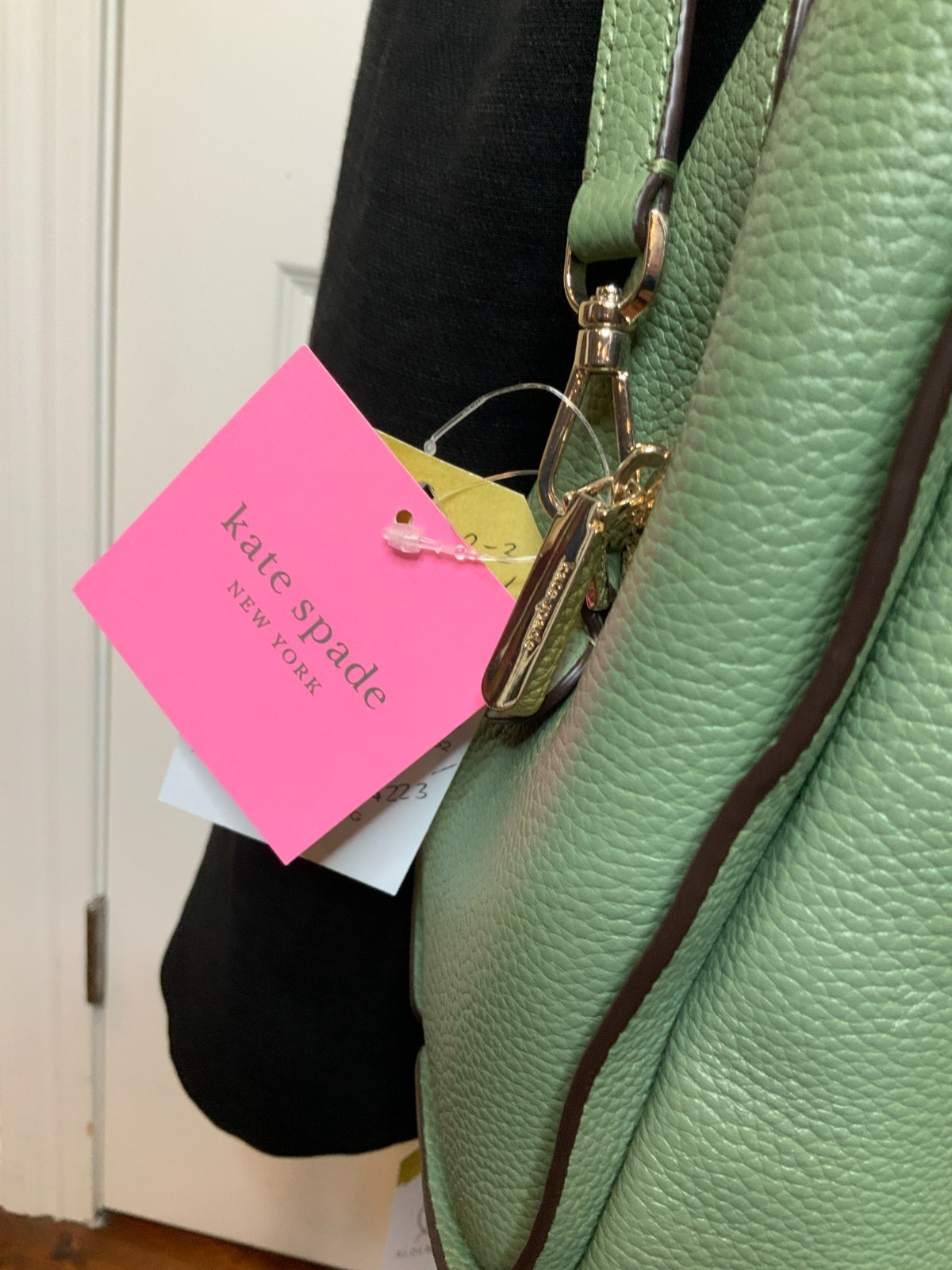 Kate Spade Romaine Green Pebbled Leather Knott Medium Tote Crossbody Satchel NWT