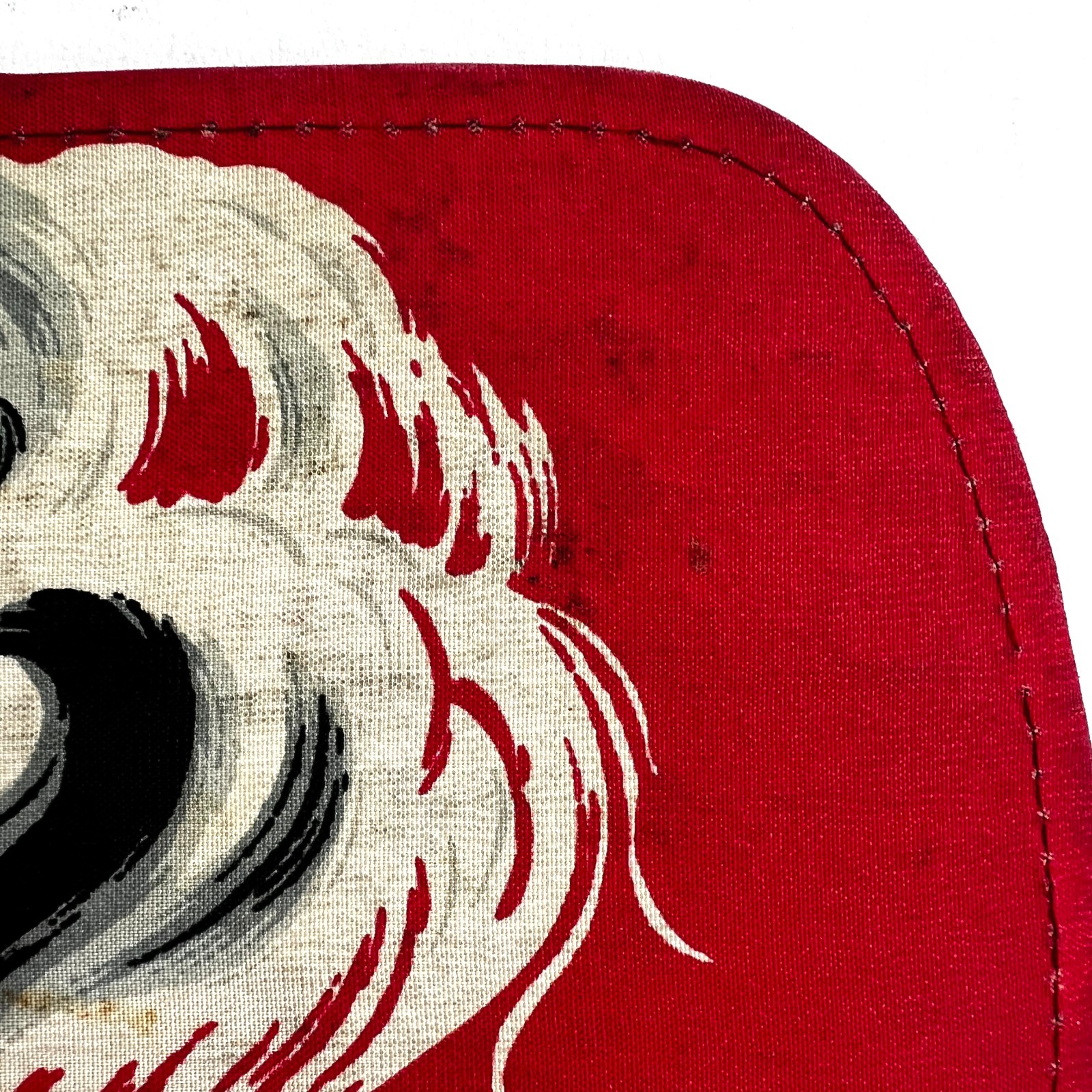 VTG Pekingese Dog Graphic Clutch Bag Silk Texture Red Novelty Flat Purse