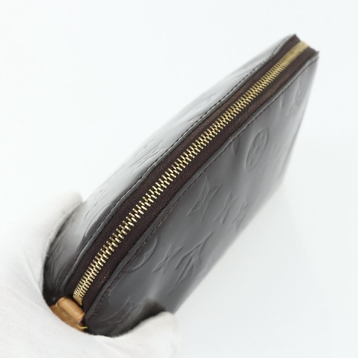 LOUIS VUITTON Vernis Pochette Cosmetic PM Pouch Amarante M91495 LV Auth 177298