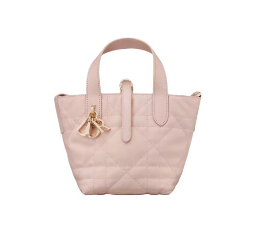 DIOR Toujours Vertical Leather Tote Bag Medium Women’s Blush 5.9*4.7*5.1 in