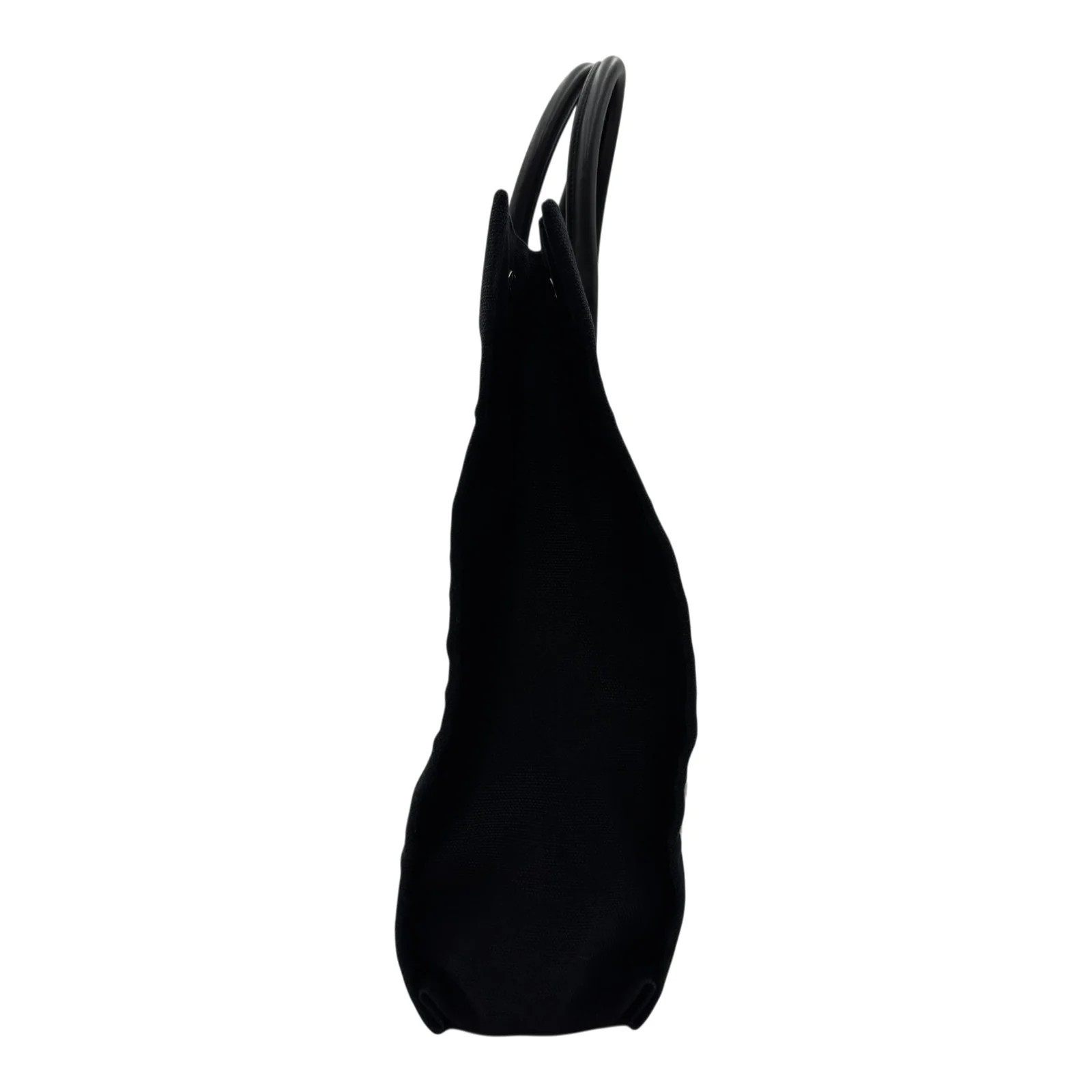 SAINT LAURENT Rive Gauche Tote Bag Ivory / Black Canvas Tote 632539 #OKB8063