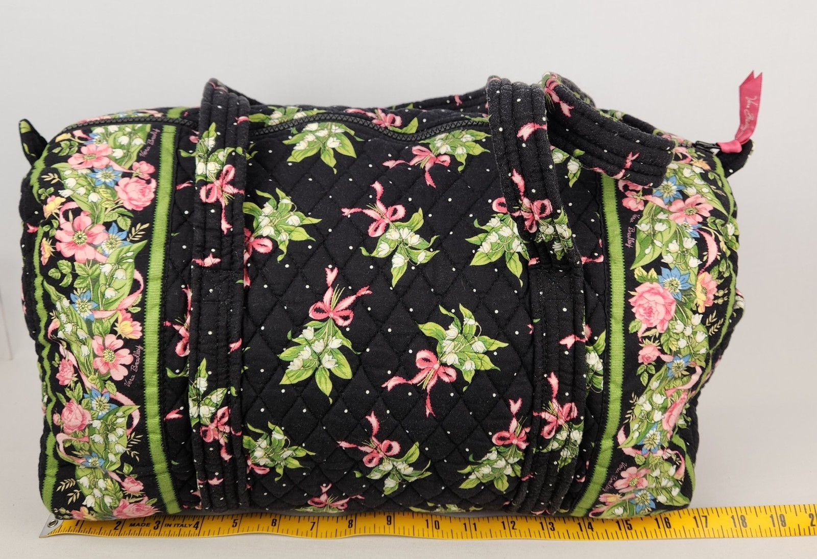 Vintage Vera Bradley Quilted Small 18″ Duffel Bag in New Hope Pattern