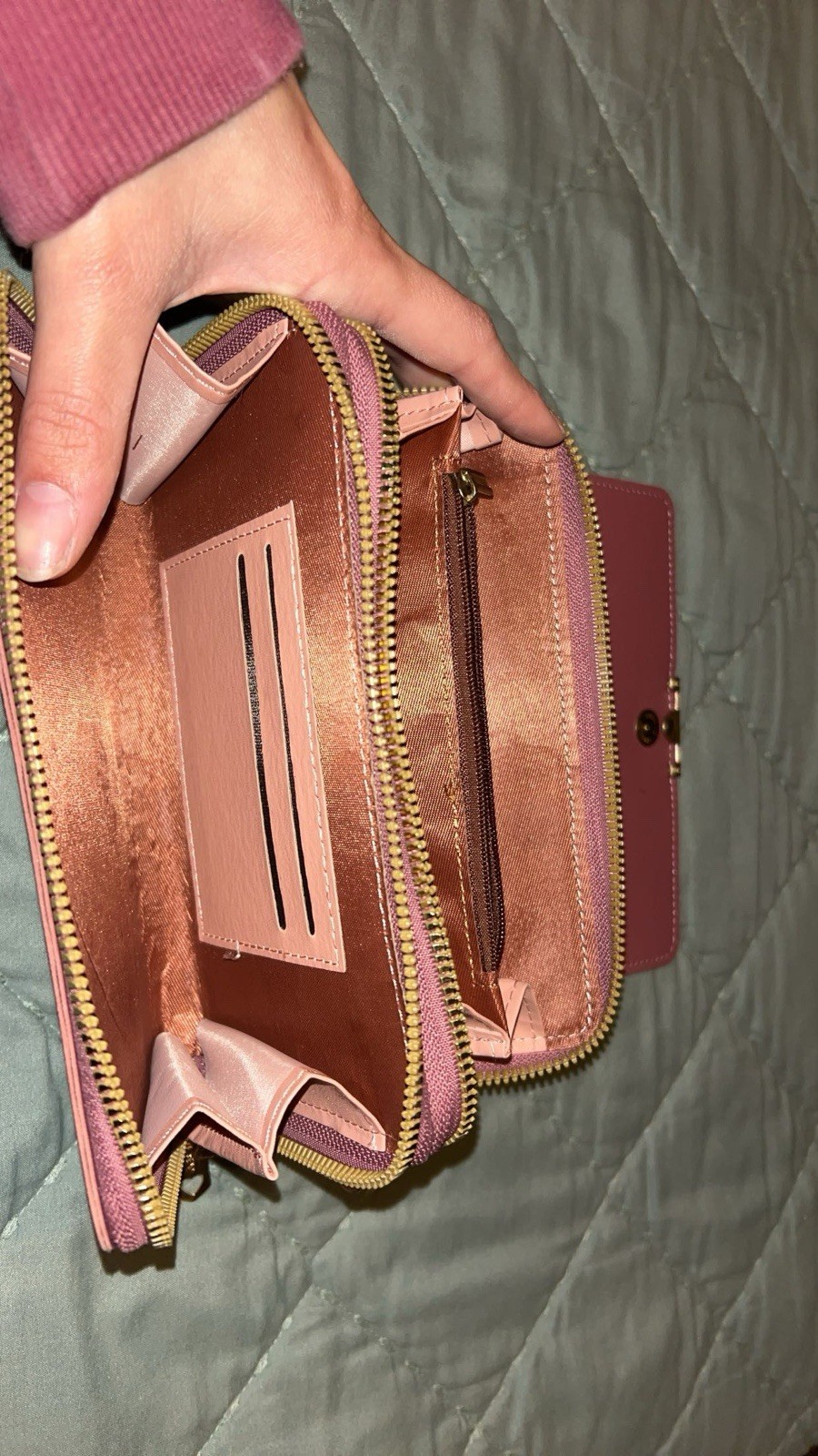 Forever Lovely Pink Shoulder Bag with Detachable Strap, Card Slots, Metal Accent
