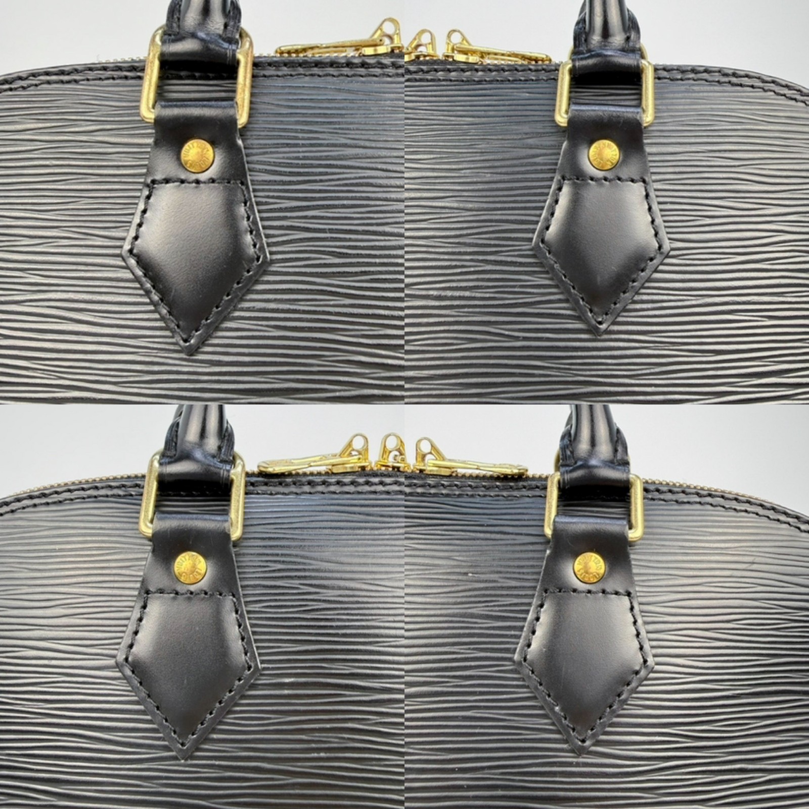 Louis Vuitton Epi Alma PM Black Leather Handbag Purse Gold HW M52142 B26041803