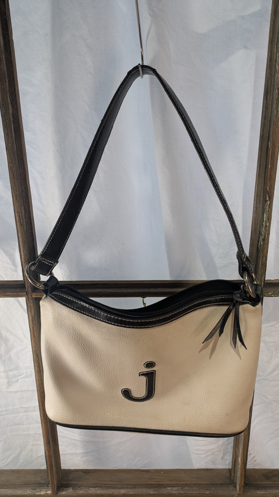 Initial J Cream Colored Purse