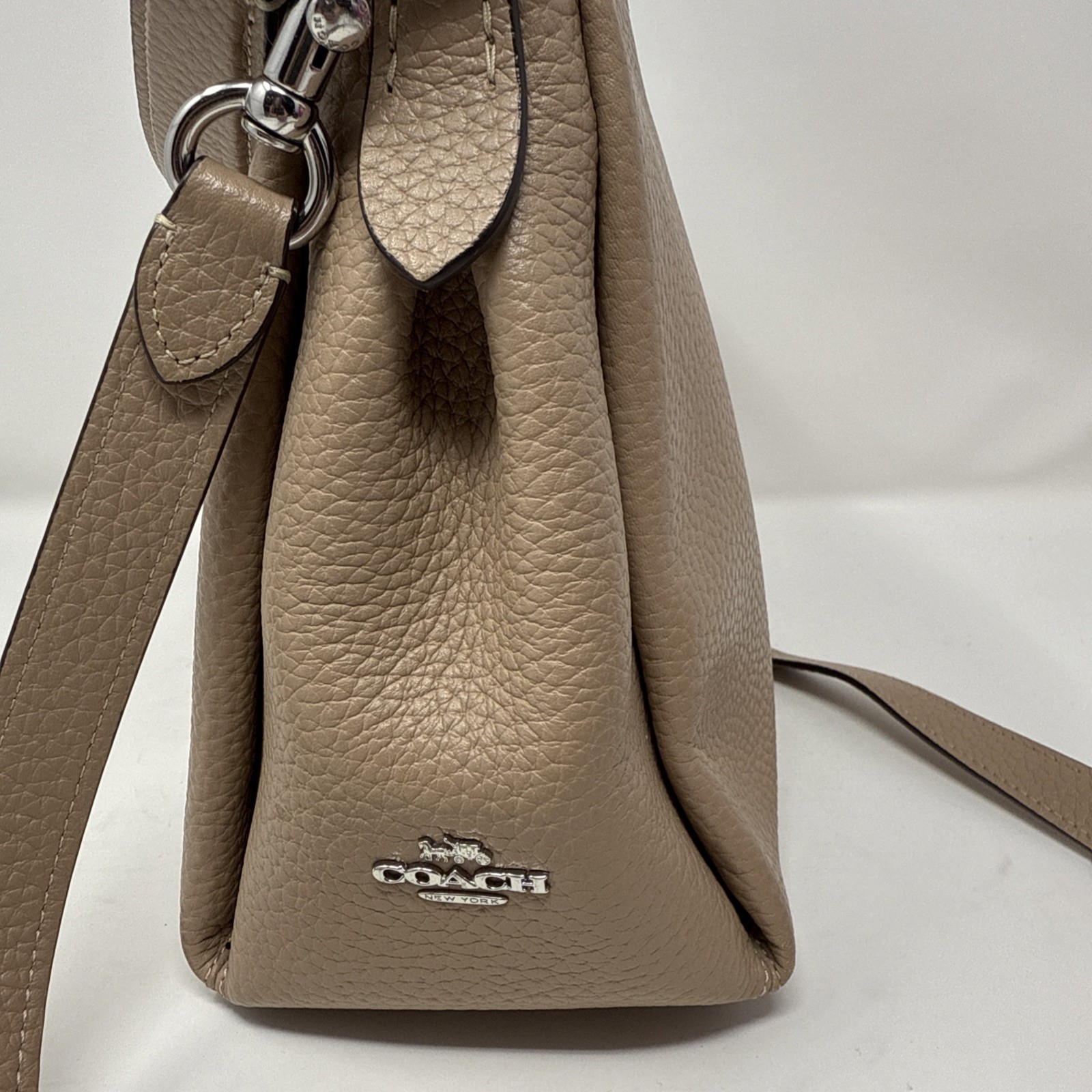 Coach Waverly Shoulder Bag Tan Pebbled Leather Silver Hardware – Y2K Style