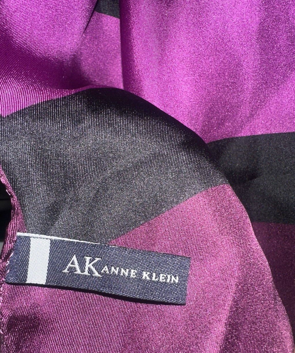 Giani Bernini Black Leather Shoulder Tote Bag + Anne Klein 100% Silk Scarf