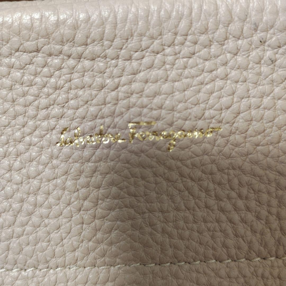 Authentic Salvatore Ferragamo Leather Tote Bag Pink Beige 28cm x 30cm x 15cm
