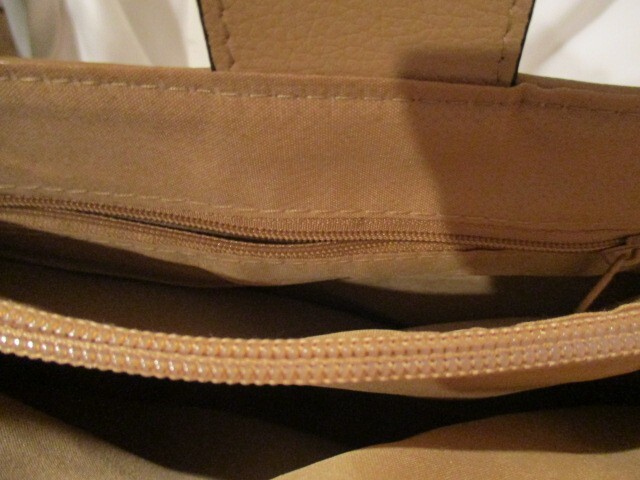 TIME and TRUE Valeria Tan Shoulder Bag Adjustable 35″ Strap 2 Zippered Pockets
