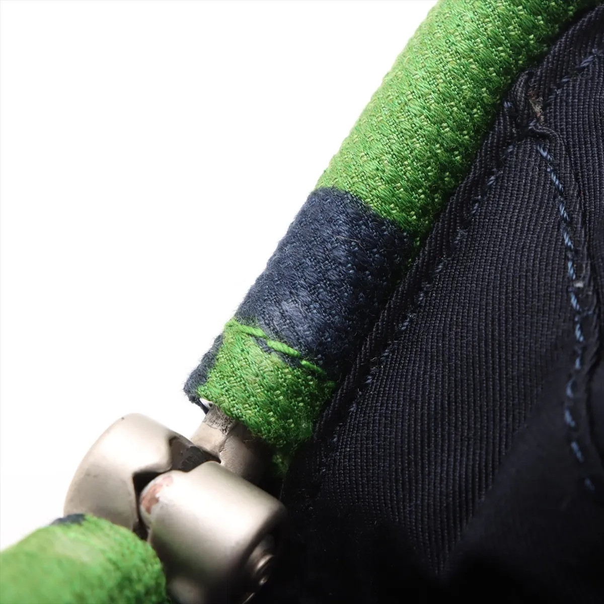 Chanel Coco Mark Fabric Hand bag Gamaguchi Green Silver Metal Fittings 7XXXXXX
