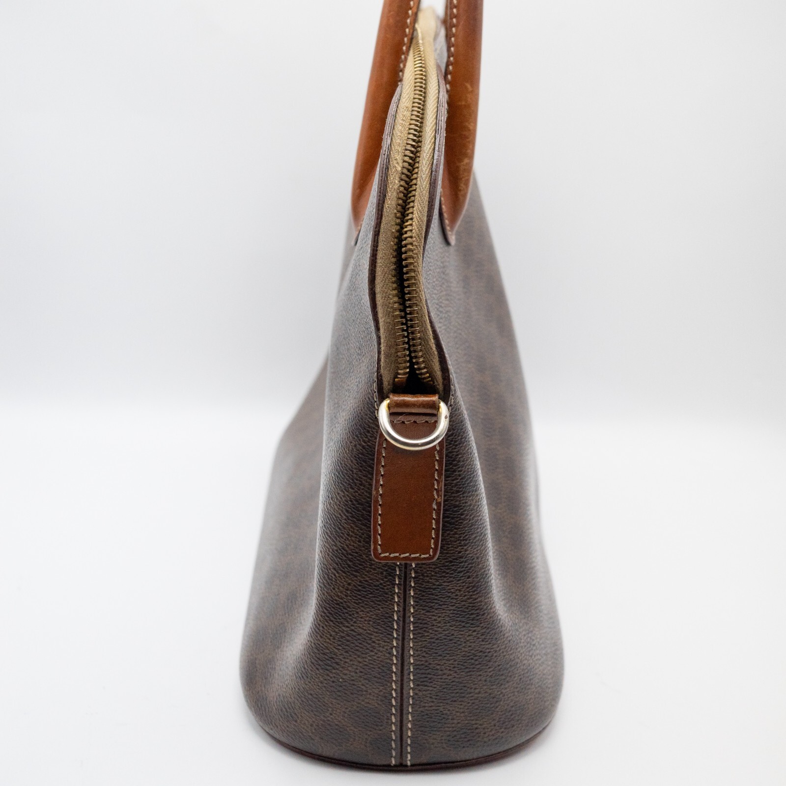 CELINE Hand Bag PVC Leather Macadam Brown Auth from JAPAN