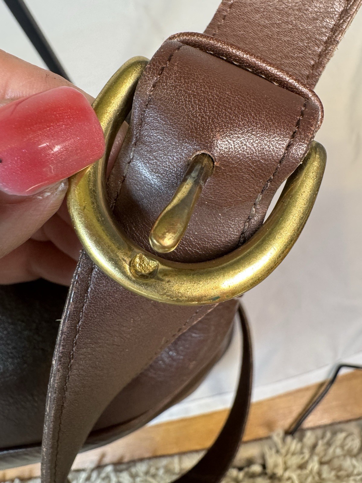 Vintage Coach 4115 Whitney Flap Crossbody Brown Leather Authentic Made In USA