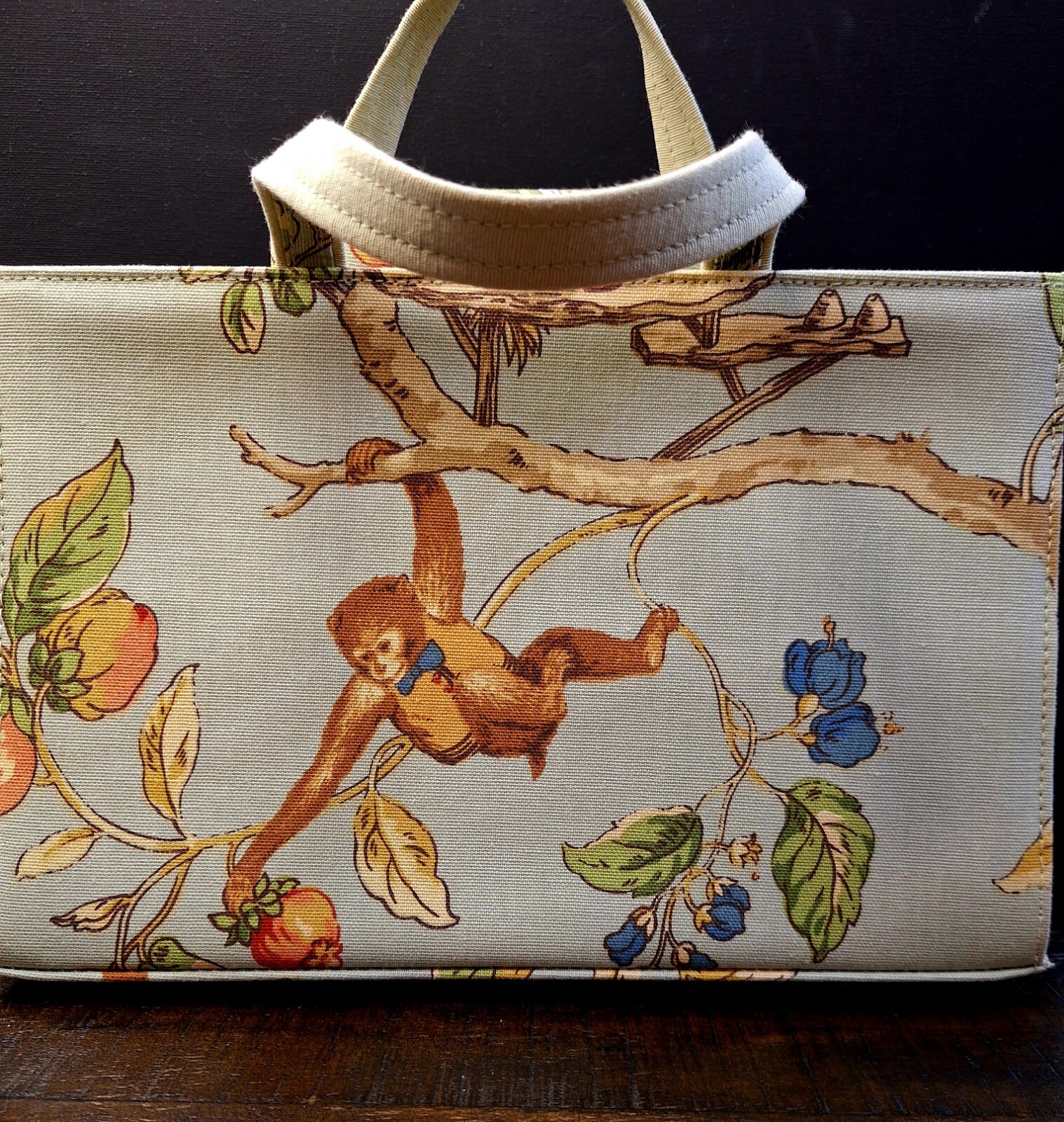 Embellished Lt. Sage Green Printed Handbag/Purse 7 3/4″H X 11 1/2″L X 4″W