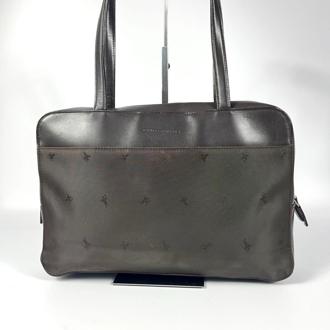 BURBERRY Pre-Owned London Horse Logo Embossed Tote Bag