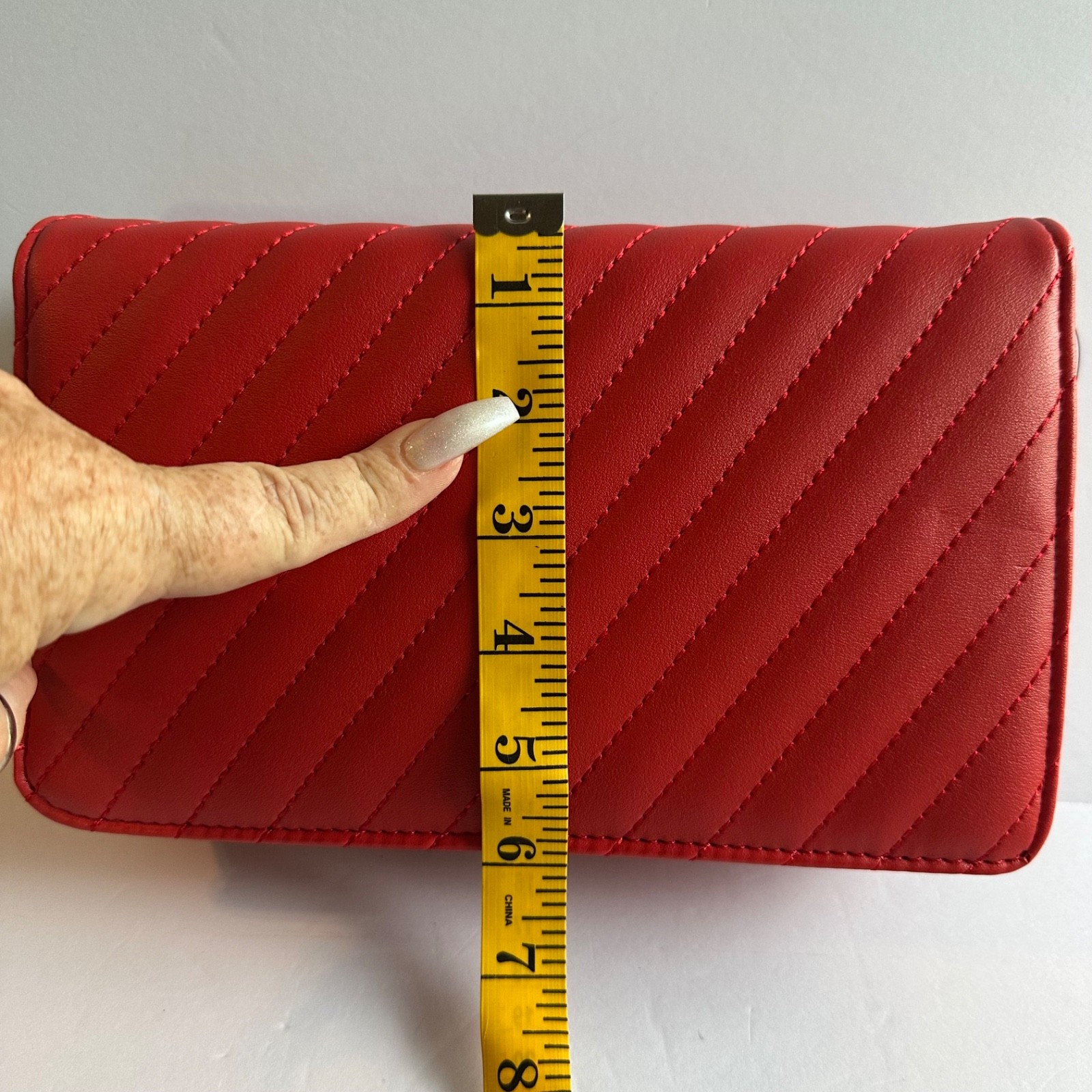 NWT Badgley Mischka Crossbody Bag Red Quilted
