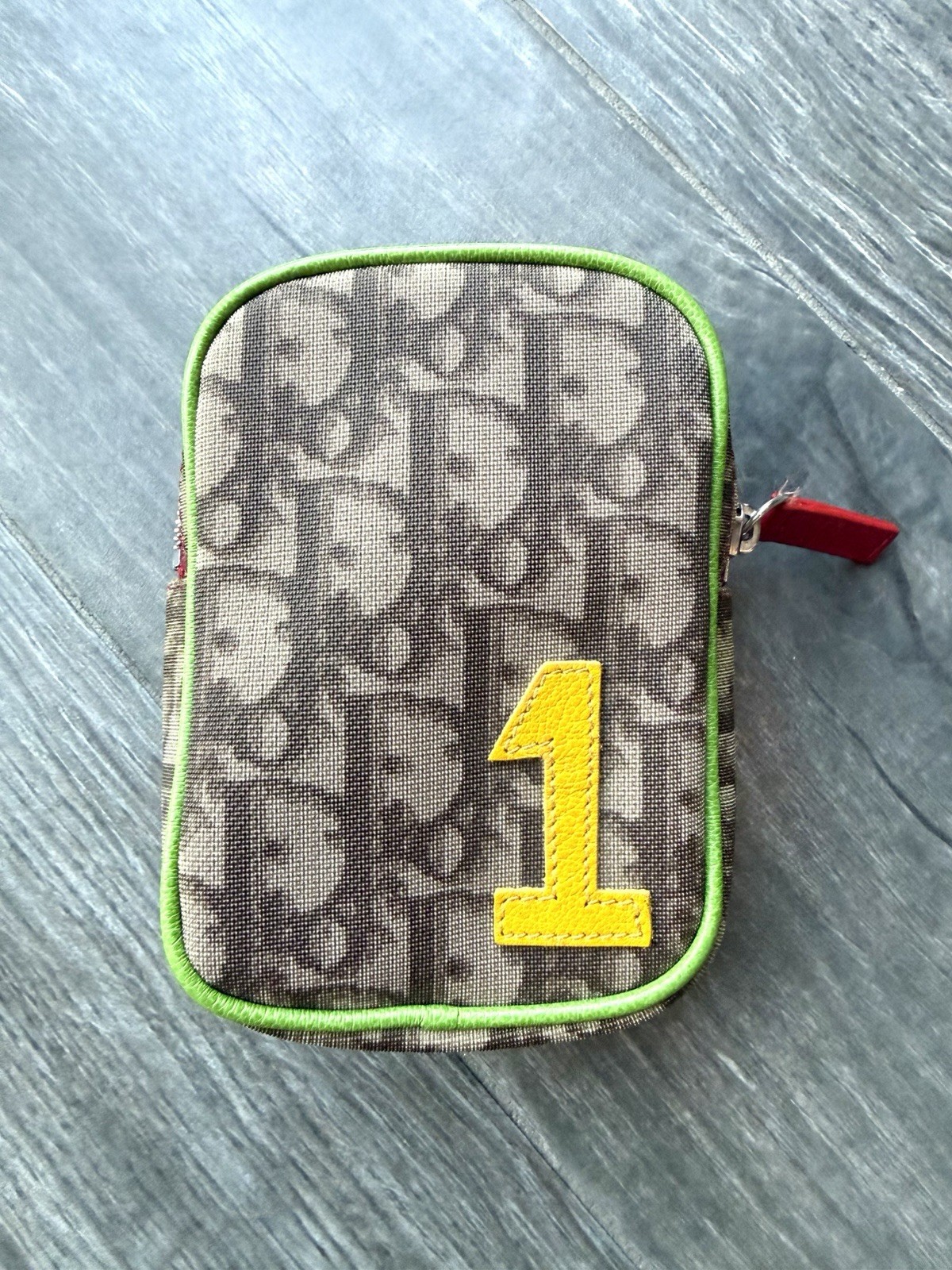 Christian Dior Trotter Pouch Lime Green Number 1 Pre-owned From Japan
