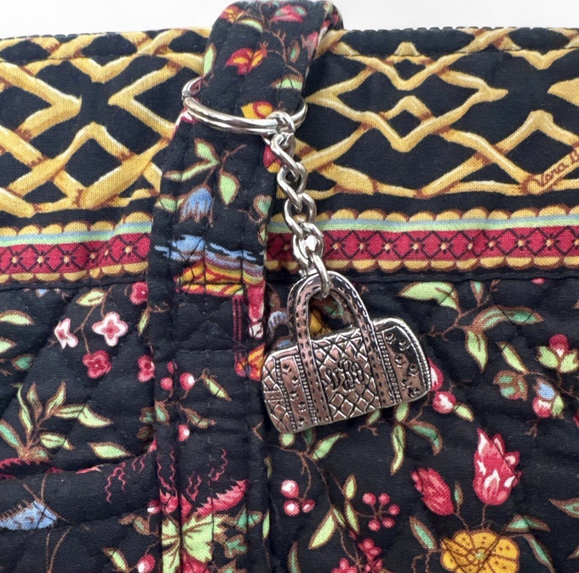 Vintage 1998 Vera Bradley Ming Pattern Retired Miller Bag with OG Charm