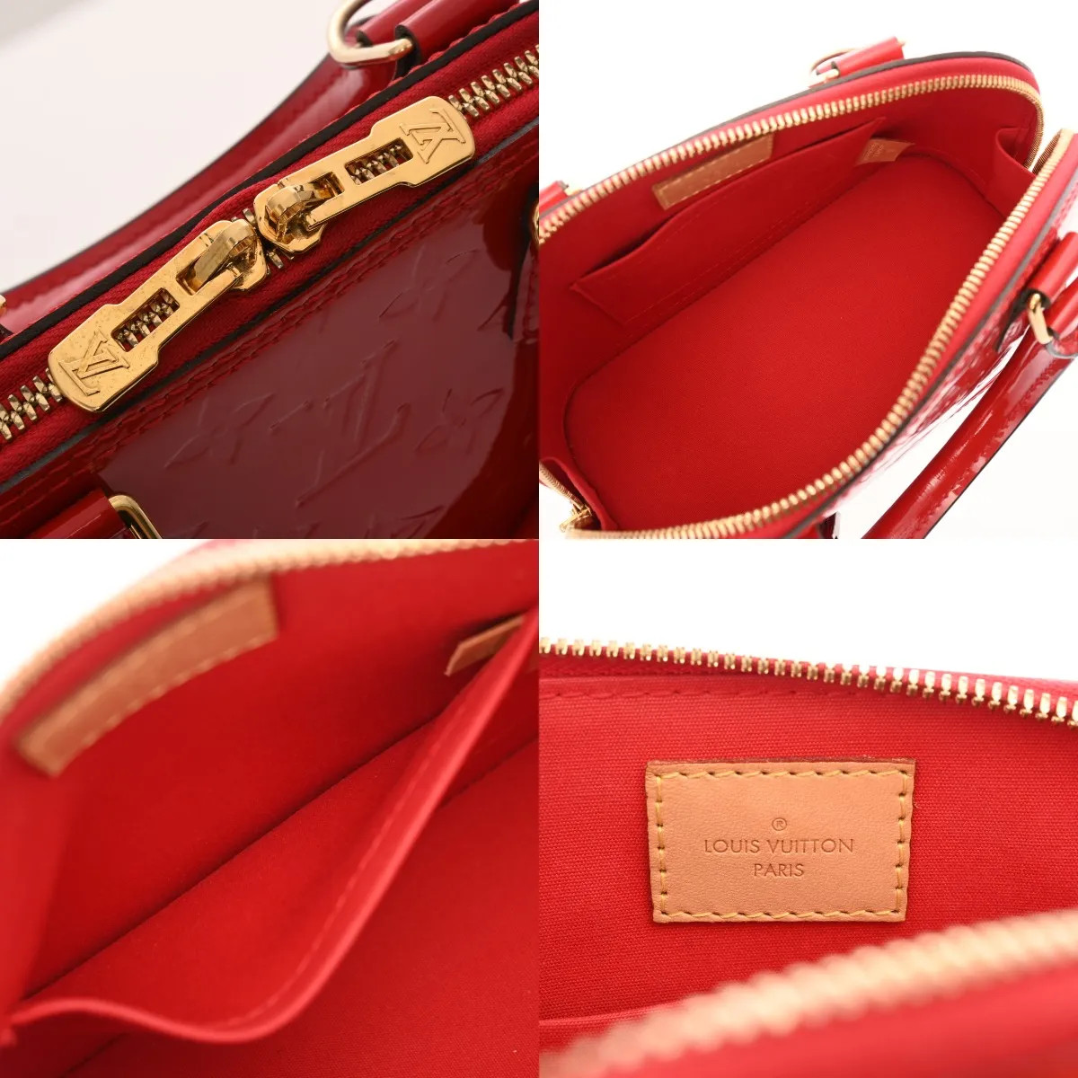 Louis Vuitton Alma BB M90174 Handbag Vernis Red #WB2664