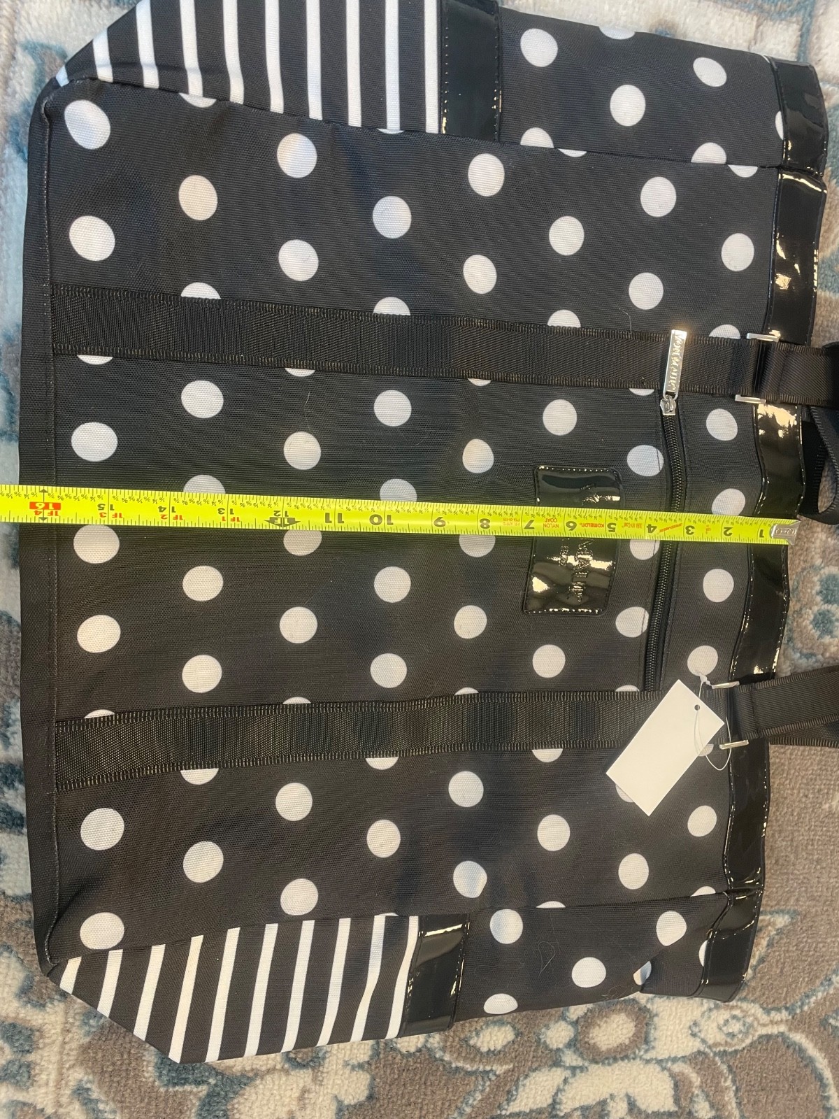 New Von Maur black & white polka dot beach bag XL Tote bag Shopping bag