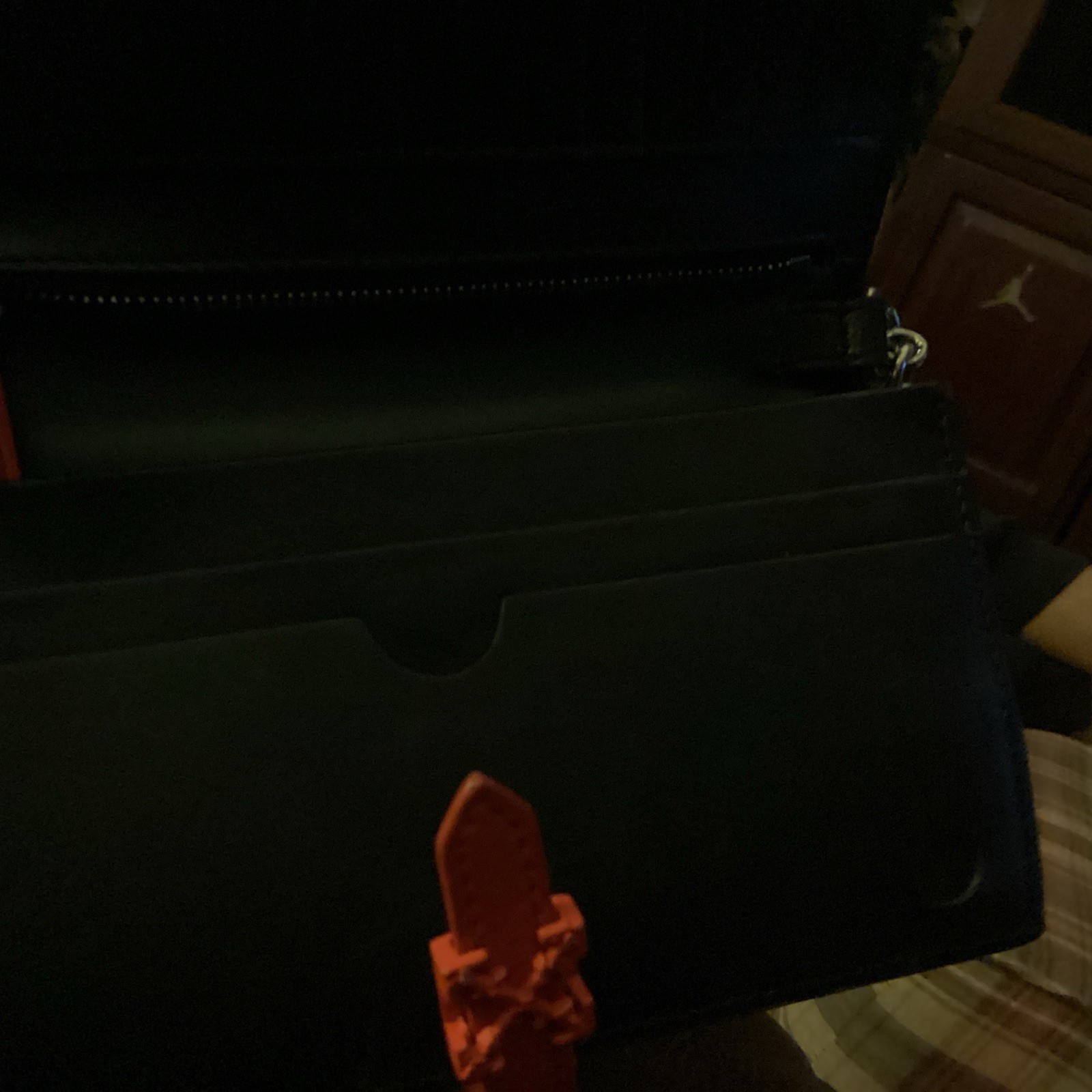OFF-WHITE Chain Strap Wallet Arrows Monogram Brown Black Red w/dust Bag.