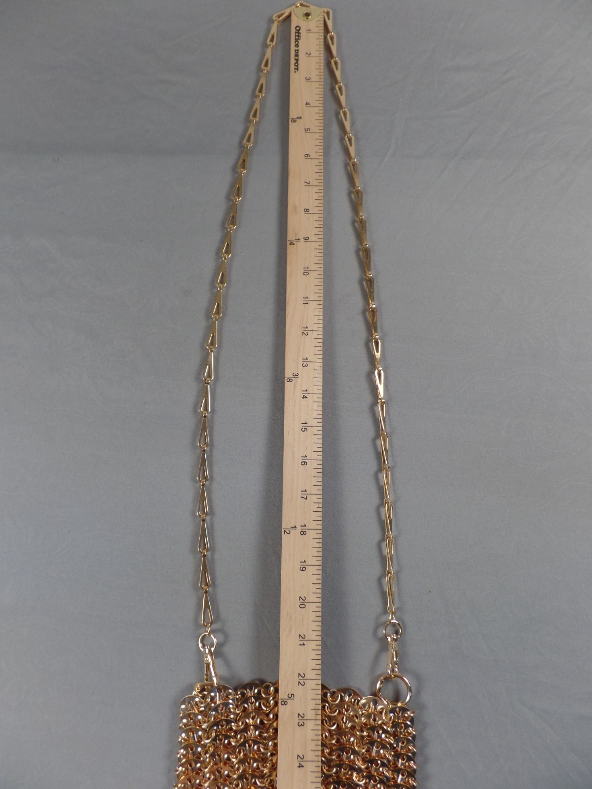 Gold Paco Rabanne INSPIRED Chain Mail Bag Purse Crossbody **NOT A RABANNE* Metal