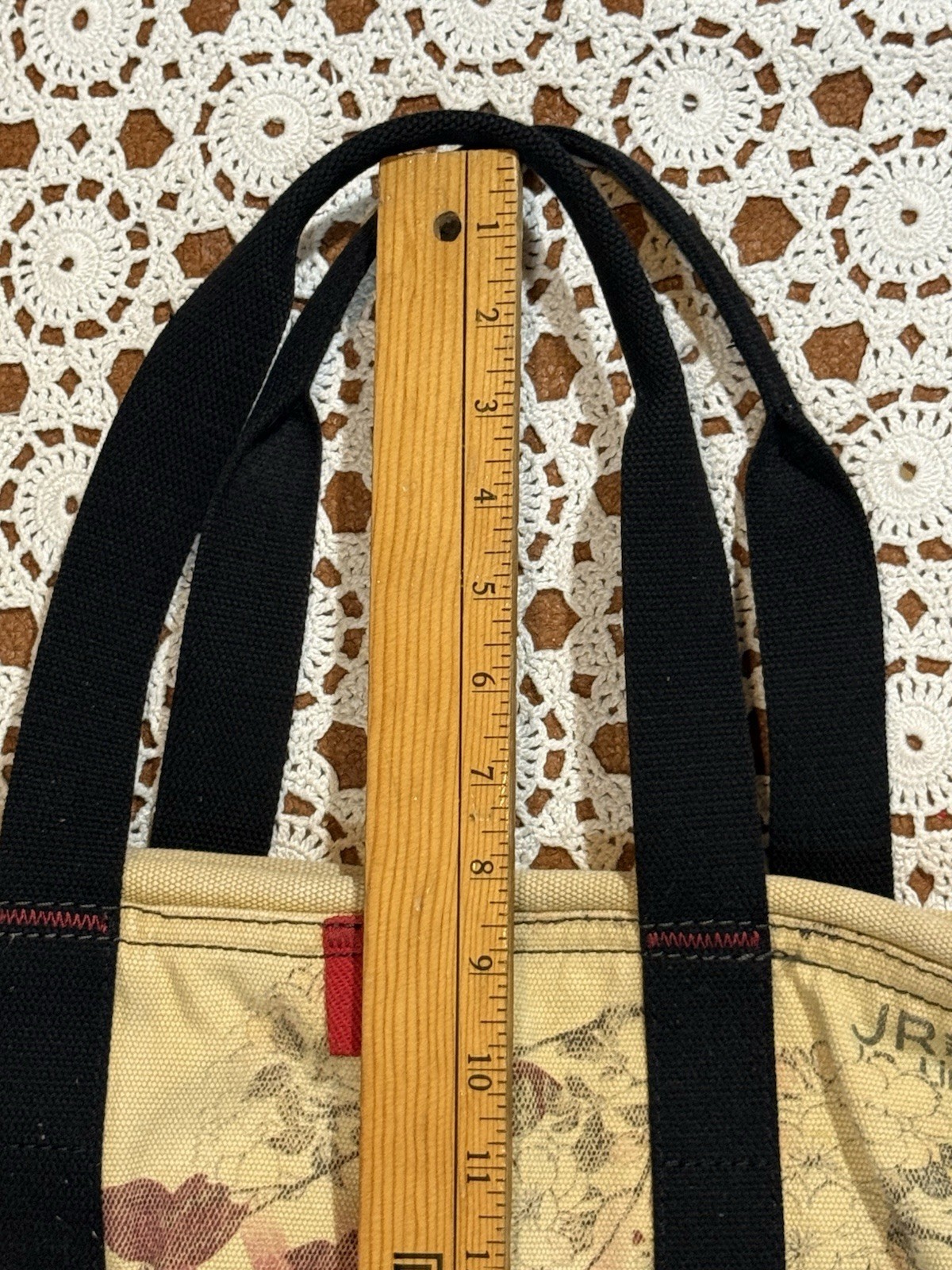 Lucky Brand Canvas Tote Bag Geisha Japanese Art Y2K Grunge Retro Funky