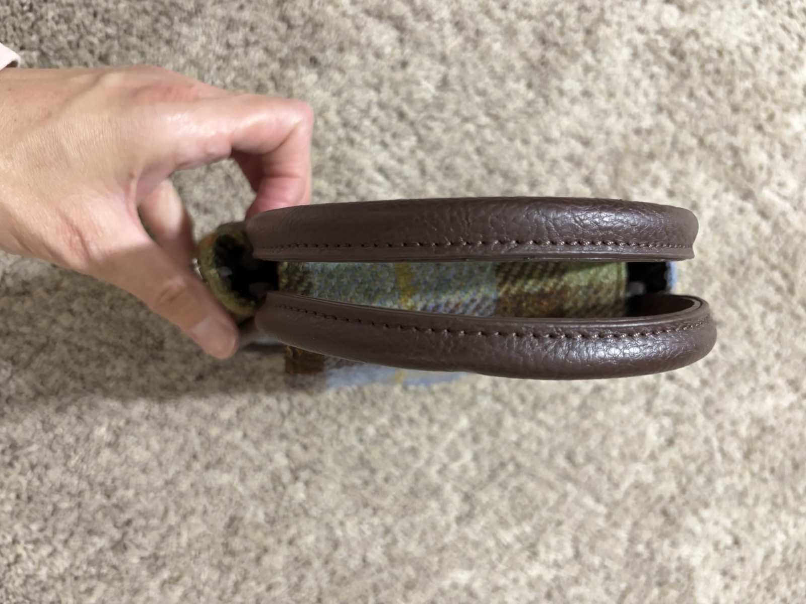 Glen Appin Harris Tweed ‘Buchan’ Round Mini Handbag *missing strap*