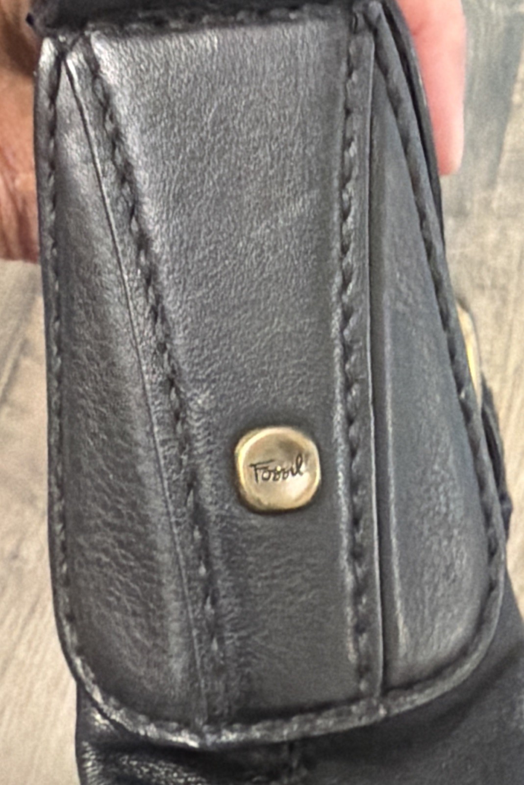 Vintage Fossil Purse/handbag Black Gold Hardware 12x8x4